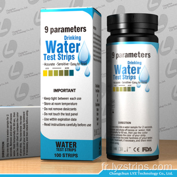 Bandelettes de test d&#39;eau potable 9 paramètres FDA CE